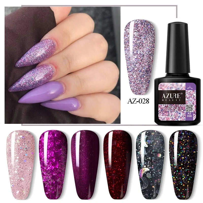 Azure beauty Гель лак для ногтей фиолетовый цвет замачиваемый УФ/светодиодный стойкий