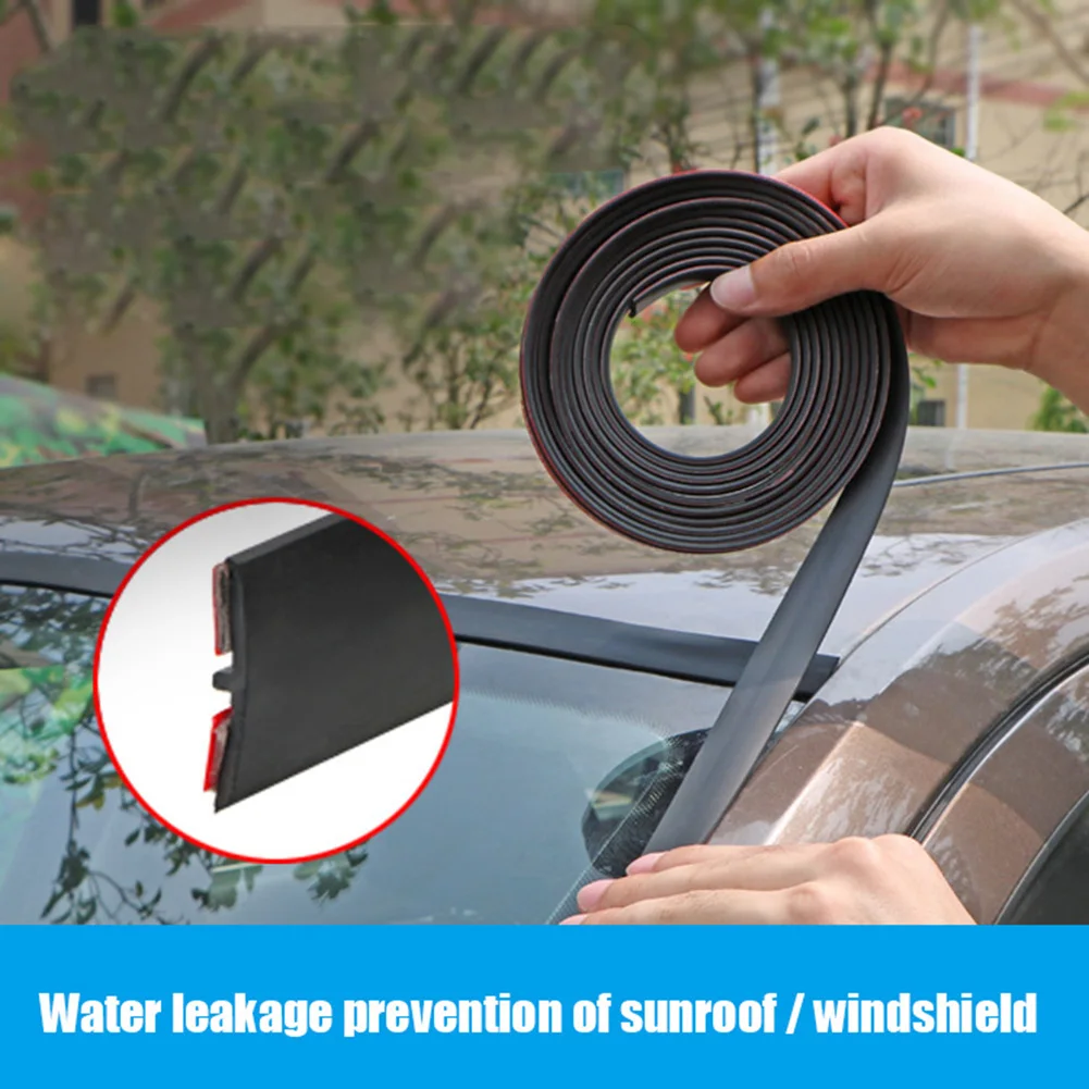 

2m Car Door Rubber Sealing Strip Tape Windshield Roof Sealing Sound Insulation Decorative Strip Interior Accessories