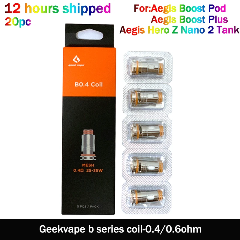 20pc Original Boost Core B Coil Head 0.4ohm 0.6ohm For Aegis Boost Pod Aegis Hero Z Nano 2 Tank coil