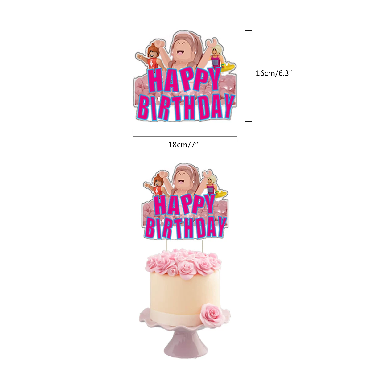 1 комплект Robloxs украшения для вечерние девочек розовый пиксельный воздушный шар