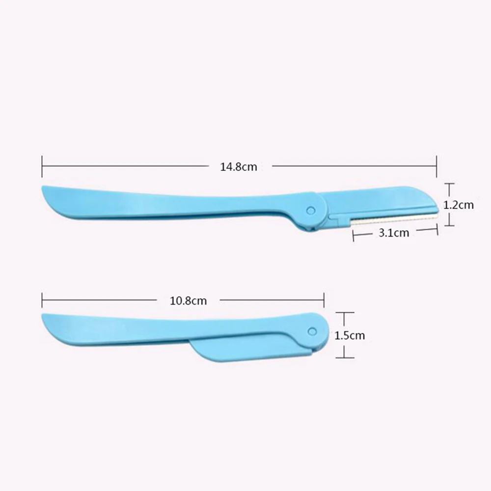 

15pcs Eyebrow Razors Eyebrow Face Hair Removal Safety Plastic Shaver Facial Cleansing Tool Blade Folding Scraping Eyebrow Knife