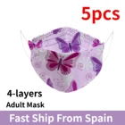 Маска на лицо 5 шт для взрослых с изображением бабочек; mascarilla открытый предупреждение рыбы маска на лицо s mascarillas детей Маскарад enfant