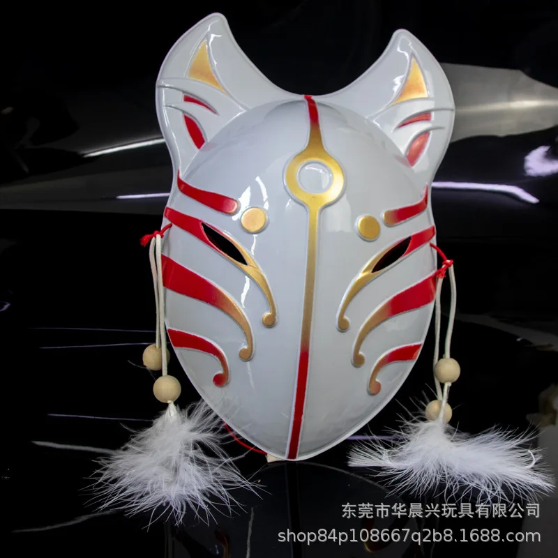 Японский лиса маски лицевая маска в виде кошки ПВХ фигурка из японского Стиль