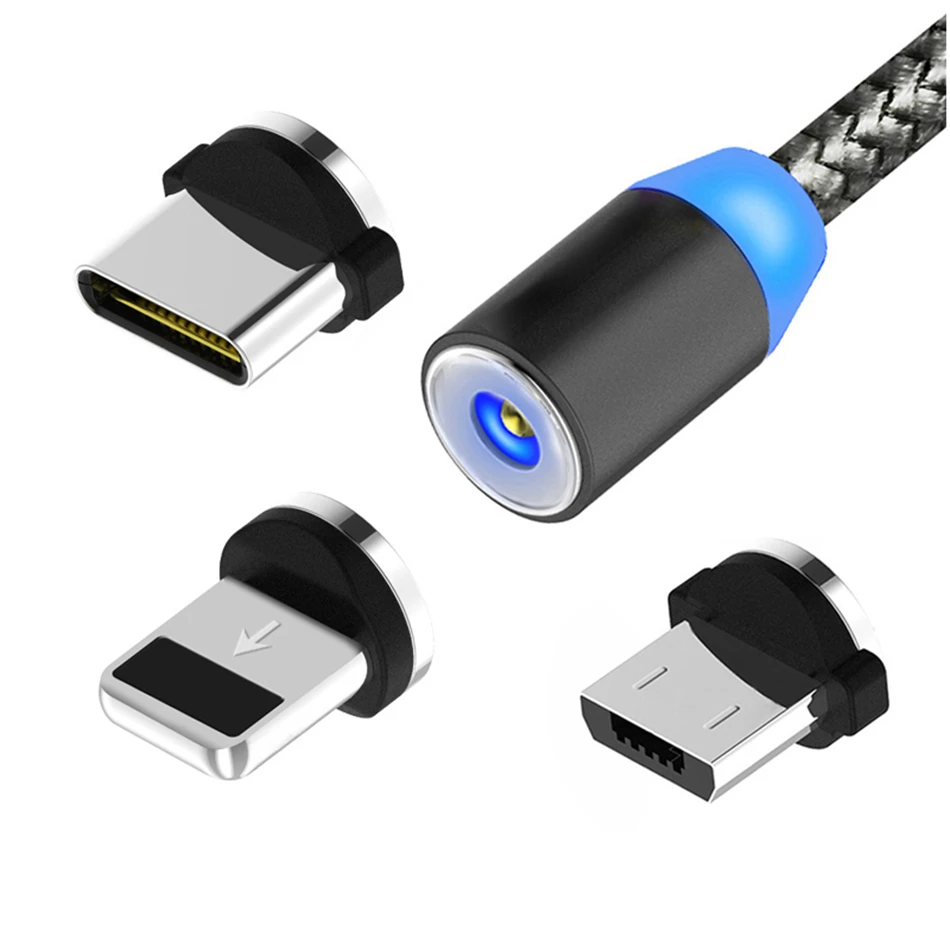 Магнитный usb-кабель для быстрой зарядки, магнитный кабель типа C для зарядки и передачи данных, шнур для мобильного телефона, 1 м, 2 м, кабель Microusb type-C для iPhone