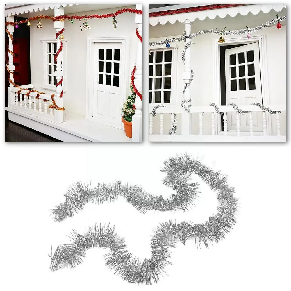 

Красочная гирлянда из мишуры 2 м, украшение для рождественской елки, украшение для свадебного фестиваля, дня рождения Z2b1