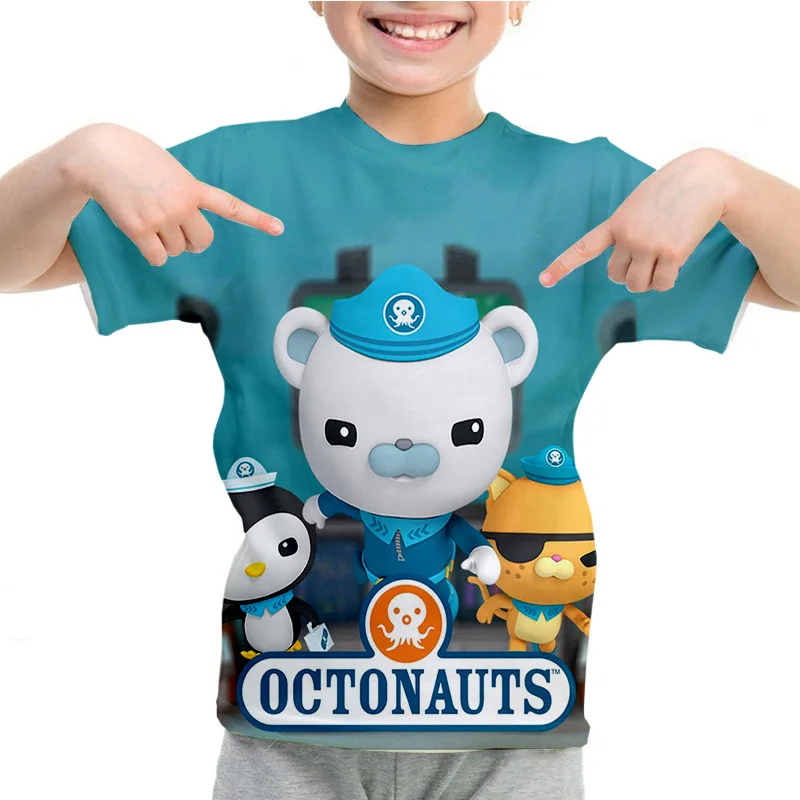 

Футболка с восьмиядерным принтом для мальчиков и девочек, футболки для малышей, милая летняя детская одежда с коротким рукавом