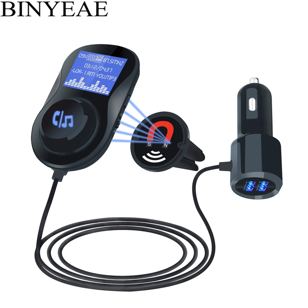 

Bluetooth Handsfree Car Kit FM Transmitter MP3 Player Radio Adapter 1.4'' LCD Dual USB Quick Car Charger 5V