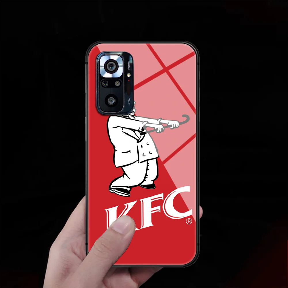 

Kentucky Fried Chicken KFC Tempered Glass Phone Case Cover For Xiaomi Redmi Note 7 8 9 10 K40 A C S T Pro Black Phone case Cell