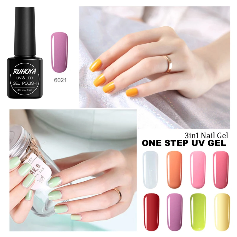 Ruhoya 8 мл великолепный маникюрный лак УФ-лак Гель-лак нет необходимости верхнее