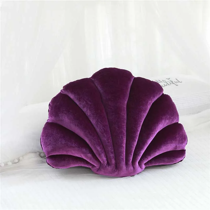 

Luxury Sea Shell Plush Back Seat Cushion Office Home Chairs Message Pillow Chair Cushions Home Decor Gift for Friends