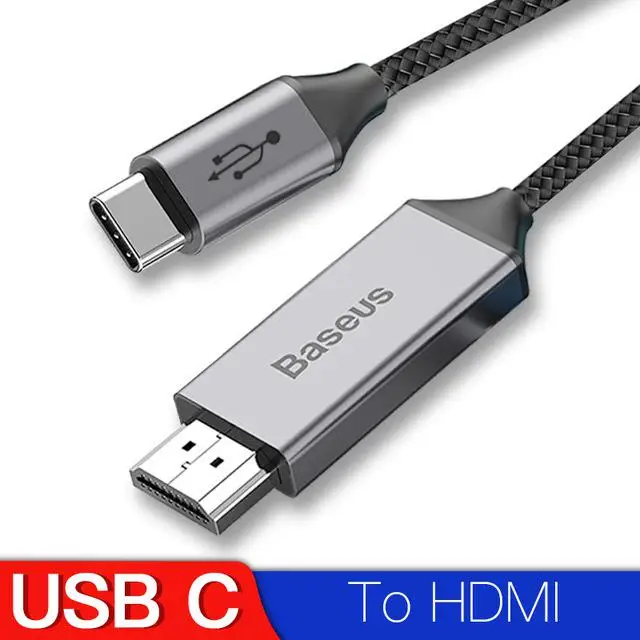 Baseus USB C HDMI кабель type C к HDMI Thunderbolt 3 для MacBook Pro samsung huawei USB-C к 4 к HDMI с 60 Вт PD адаптер питания - Цвет: USB C To HDMI