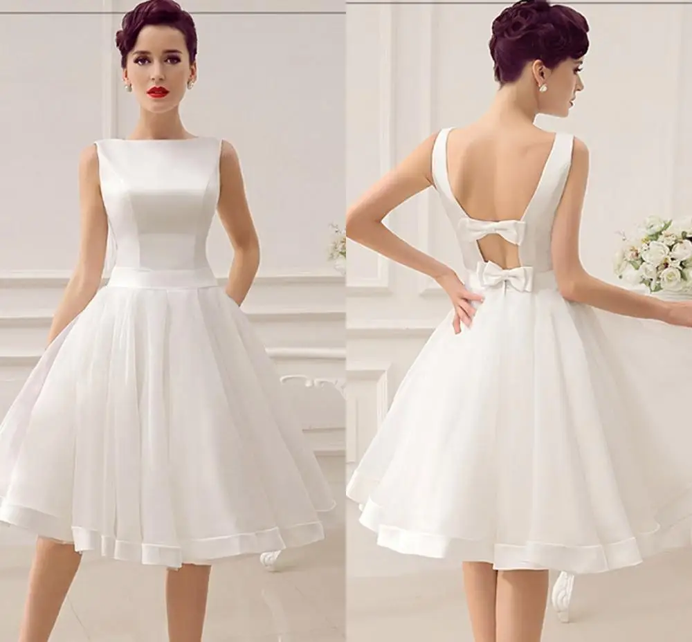 Женское Короткое свадебное платье винтажное модель 1950 х годов платье|Свадебные