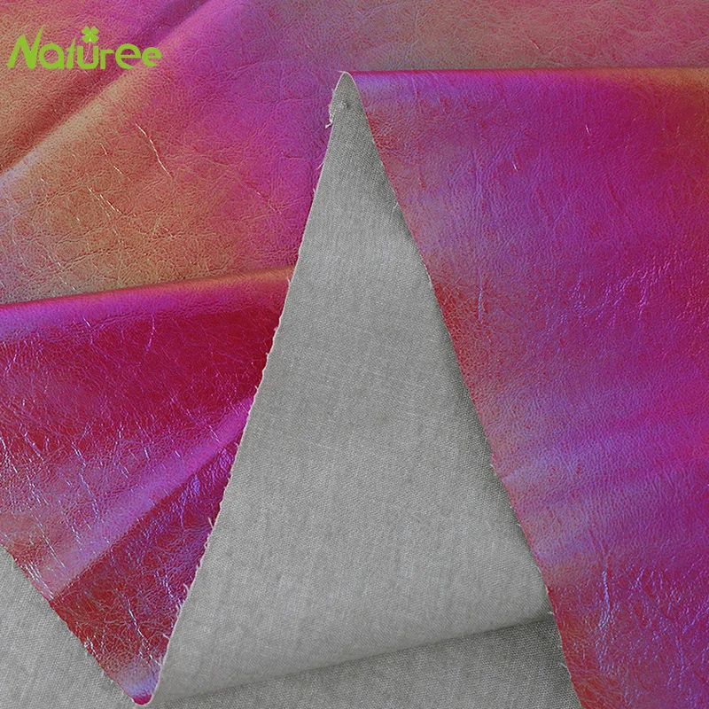50 см * 145 Радужная голографическая ткань из искусственной кожи лазерная толстая