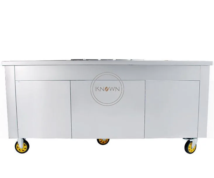 Тайская двойная сковорода для жареного мороженого с двойной сковородой машина в