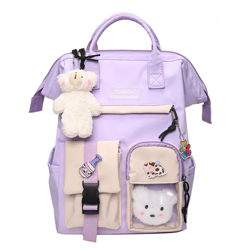 Weysfor 2021 Women Waterproof Candy Color Backpacks Fancy High School Bags Preppy Backpack for Teenage Girl Cute Travel Rucksack