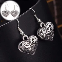 antique hollow heart love peach heart earrings jewelry earrings ladies jewelry