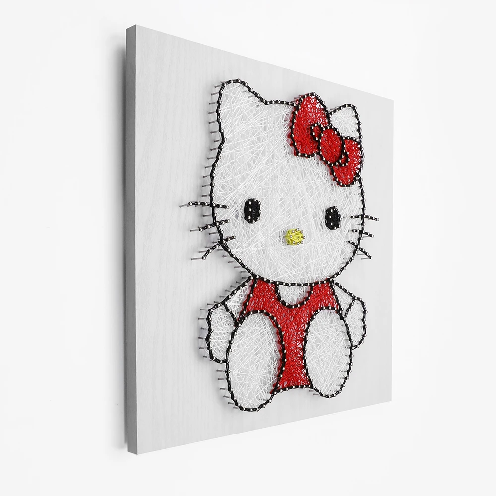 3D yarn painting String drawing Art decompression parent-child DIY handmade material package Children's gift hellokitty | Дом и сад