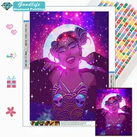 eccentric aquarius cartoon girl 5d diy diamond painting mosaic rhinestone embroidery cross stitch handicraft home decor gift