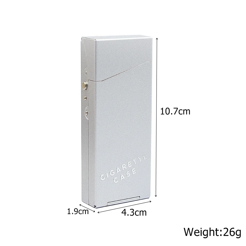 

Portable Metal Cigarette Case Holder For Ladies 20pcs Slim Cigarette Aluminum Alloy Cigarettes Box Smoker Unisex Creative Gift