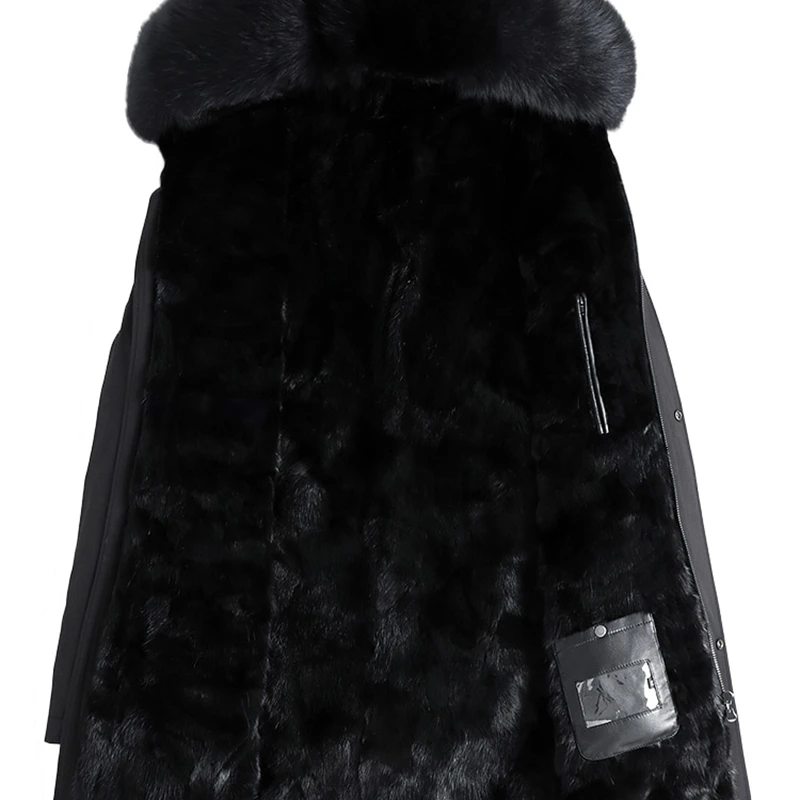 

Parka Real Fur Winter Jacket Men Mink Fur Liner Men's Fur Coat Fox Fur Collar Plus Size Down Jacket Mink 4660 KJ2906