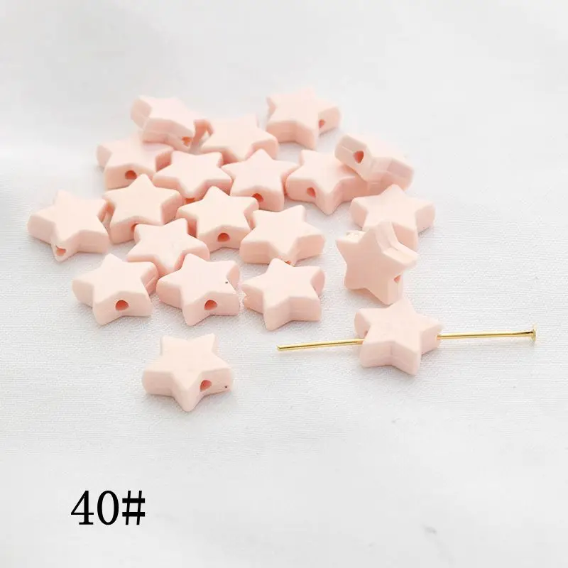 100 шт. бусины 11 мм в форме звезд ожерелье браслет из смолы бисер пентаграмма