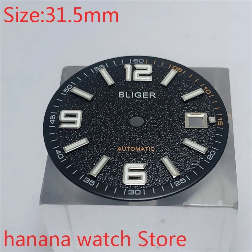 

Набор для мужских часов, асептический комплект для установки квадратной даты 31,5 мм, ETA 2824/2836 Miyota8215/8205/821A Move men t, детали для ночной панели, матовый черный