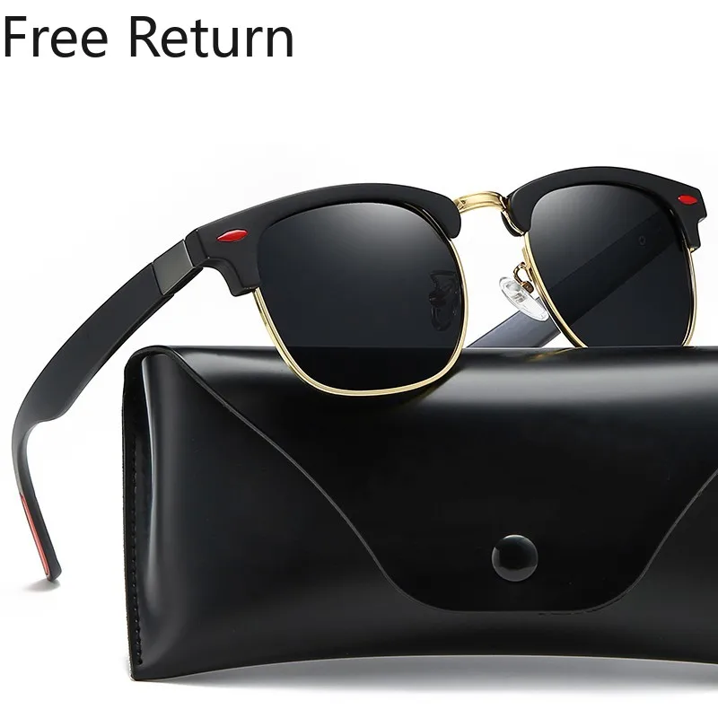 Солнцезащитные очки с полуоправой UV400 для мужчин и женщин винтажные Роскошные
