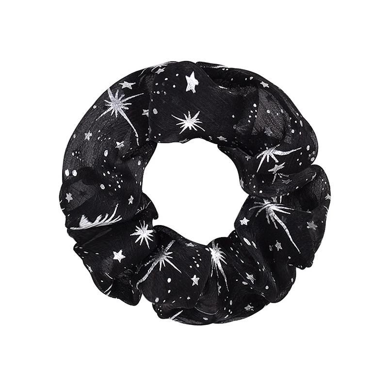 

New Shiny Star Chiffon Hair Scrunchies Women elastic rubber hair bands Girl Ponytail Holder Hair Ties Ropes hair accessories