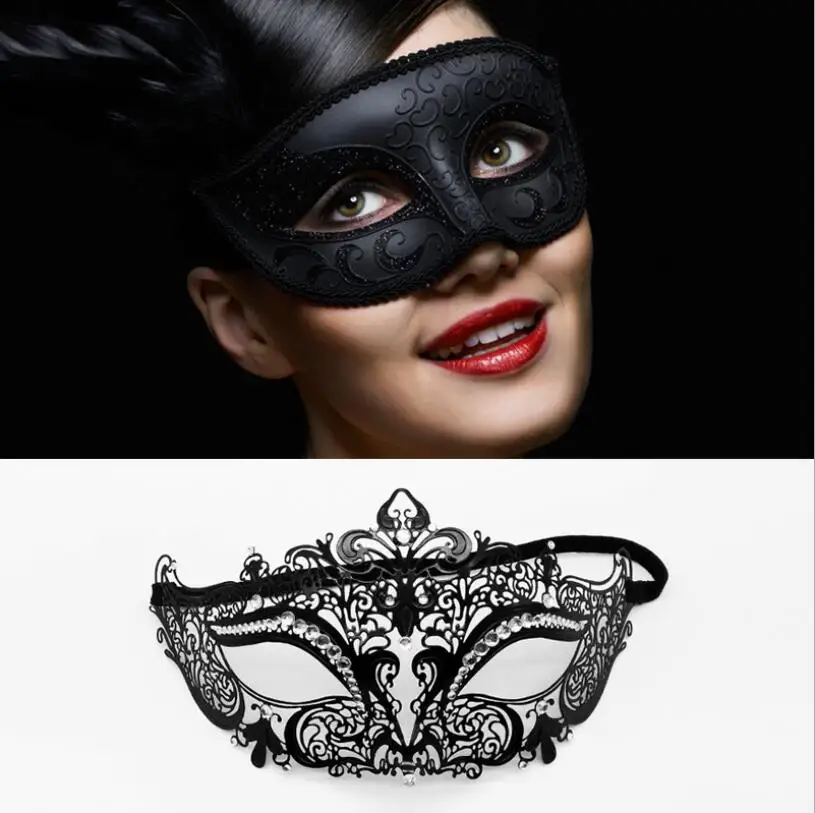 Металлическая Бриллиантовая монокулярная железная маска Венеция костюм на