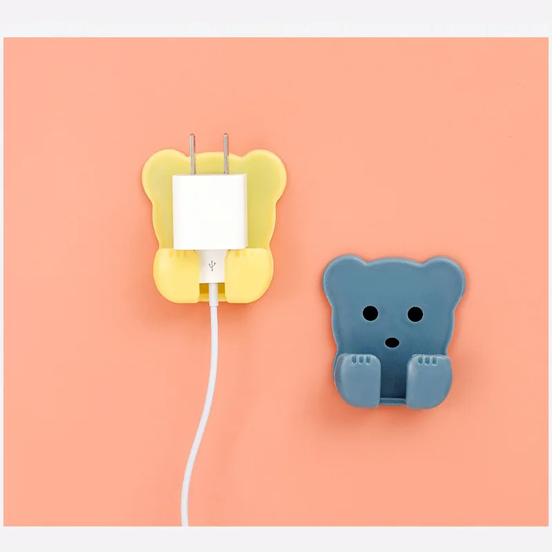 Настенная Наклейка в виде милого медведя 2 шт. крючок без перфорации клеящаяся