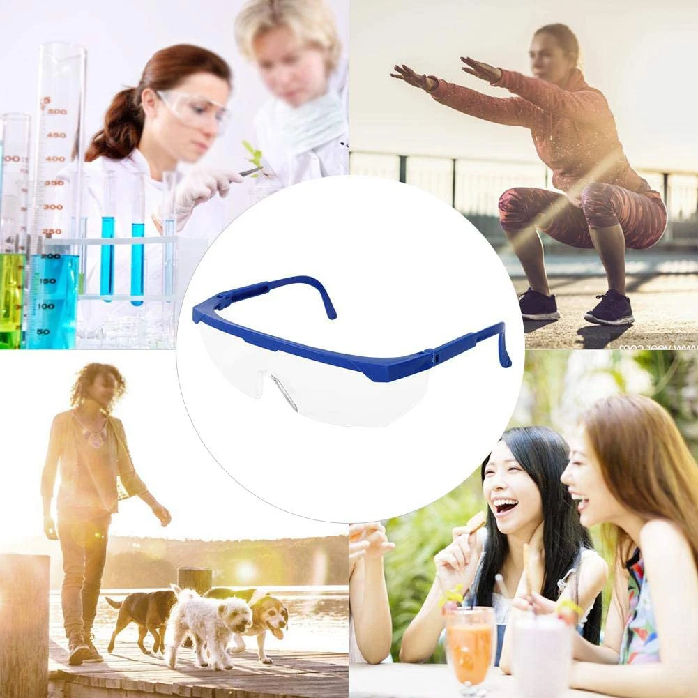

Blue Frame Safety Goggles 10 Pairs Set Anti Fog Wind Dust Proof Protective Glasses Lightweight Comfortable Elements