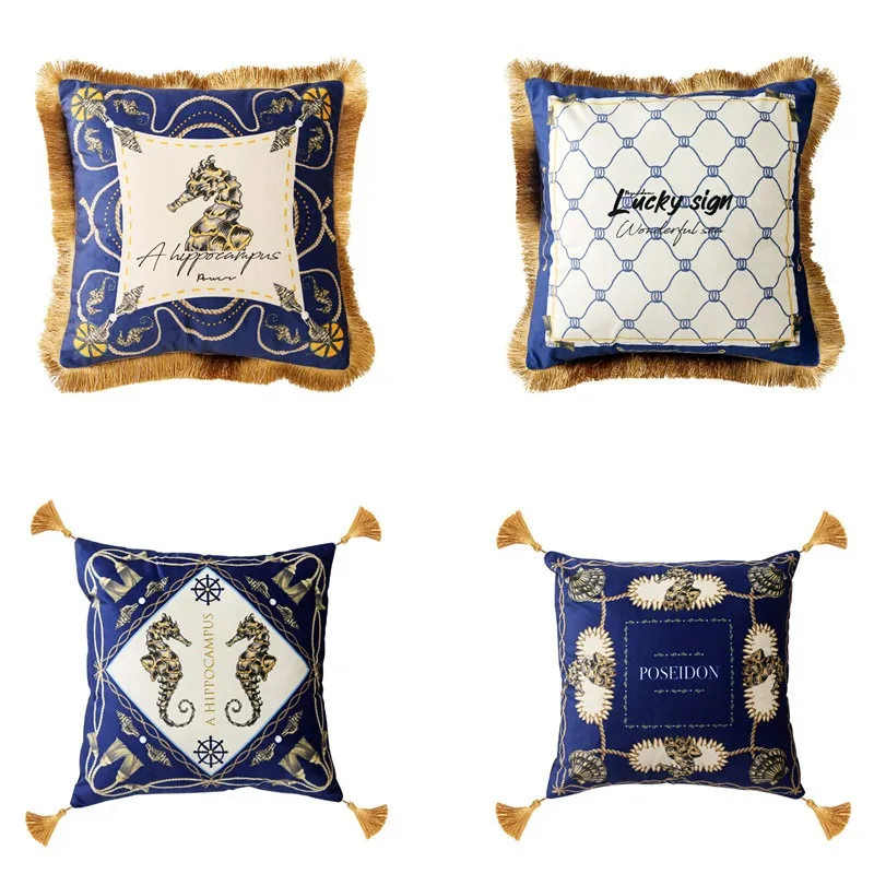 Роскошные бархатные наволочки с принтом морского конька мягкая бархатная