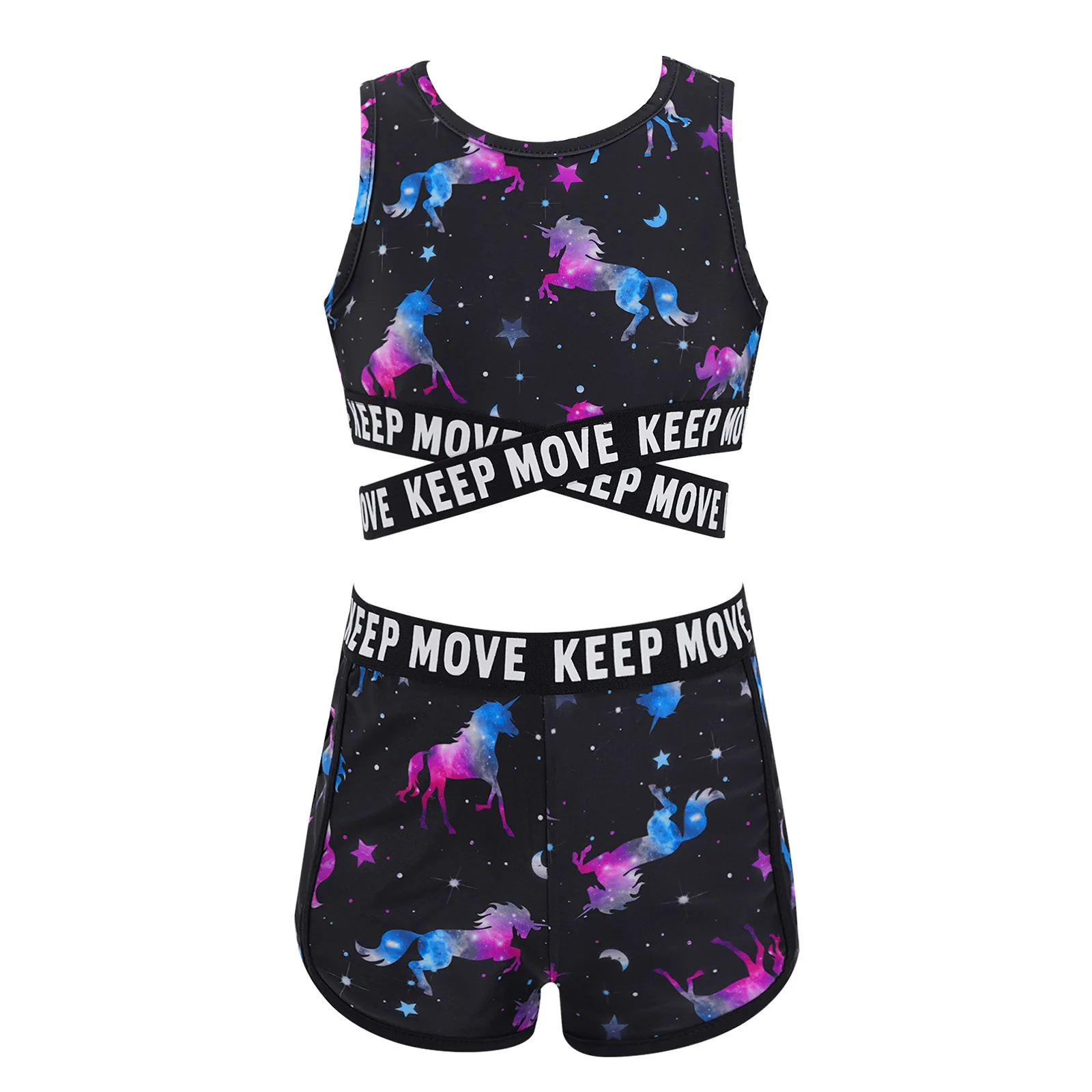 

Children Two Piece Bathing Suit Summer Swimsuits For Girls Kids Sleeveless Crop Top And Shorts Set Beach Swimwear Rashguard Suit