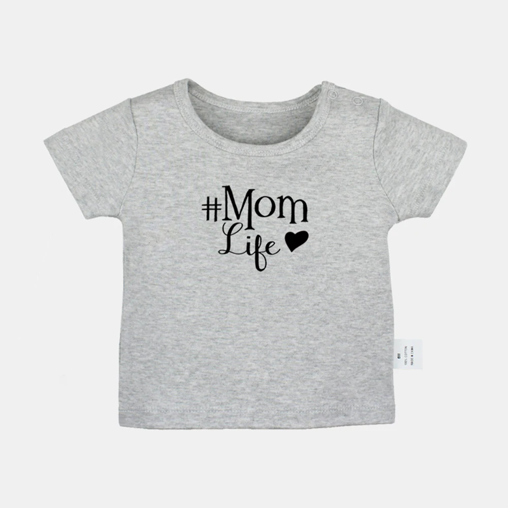 

Mom Life Heart Letter Printed Design Newborn Baby T-shirts Panic at the Disco Printing Graphic Solid Color Short Sleeve Tee