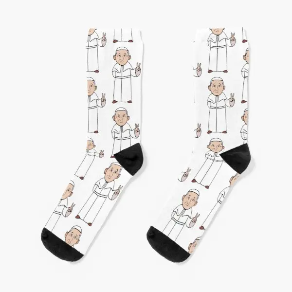 

Pope Francis Crew Socks Comfortable Black Ladies Cotton Women Autumn Funny Mens Breathable Girls Cute Cartoon Unisex Winter