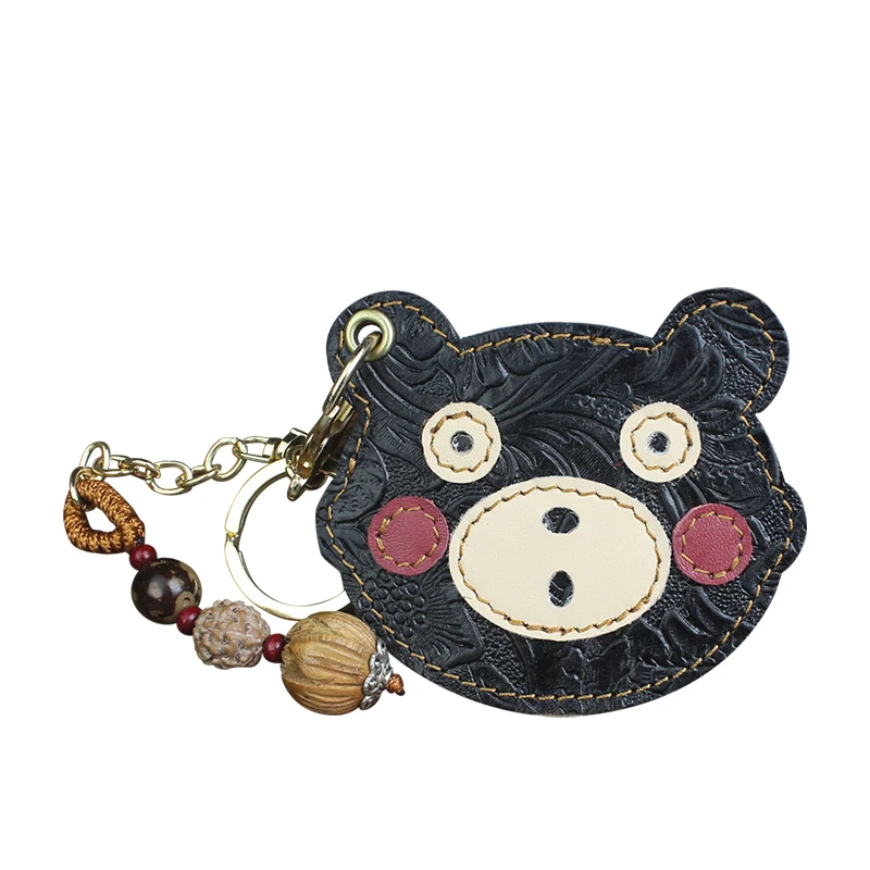 

Handmade Genuine Leather Door Key Holder Case Bag Mini Housekeeper Key Access Entrance Guard Card Portable Keychain