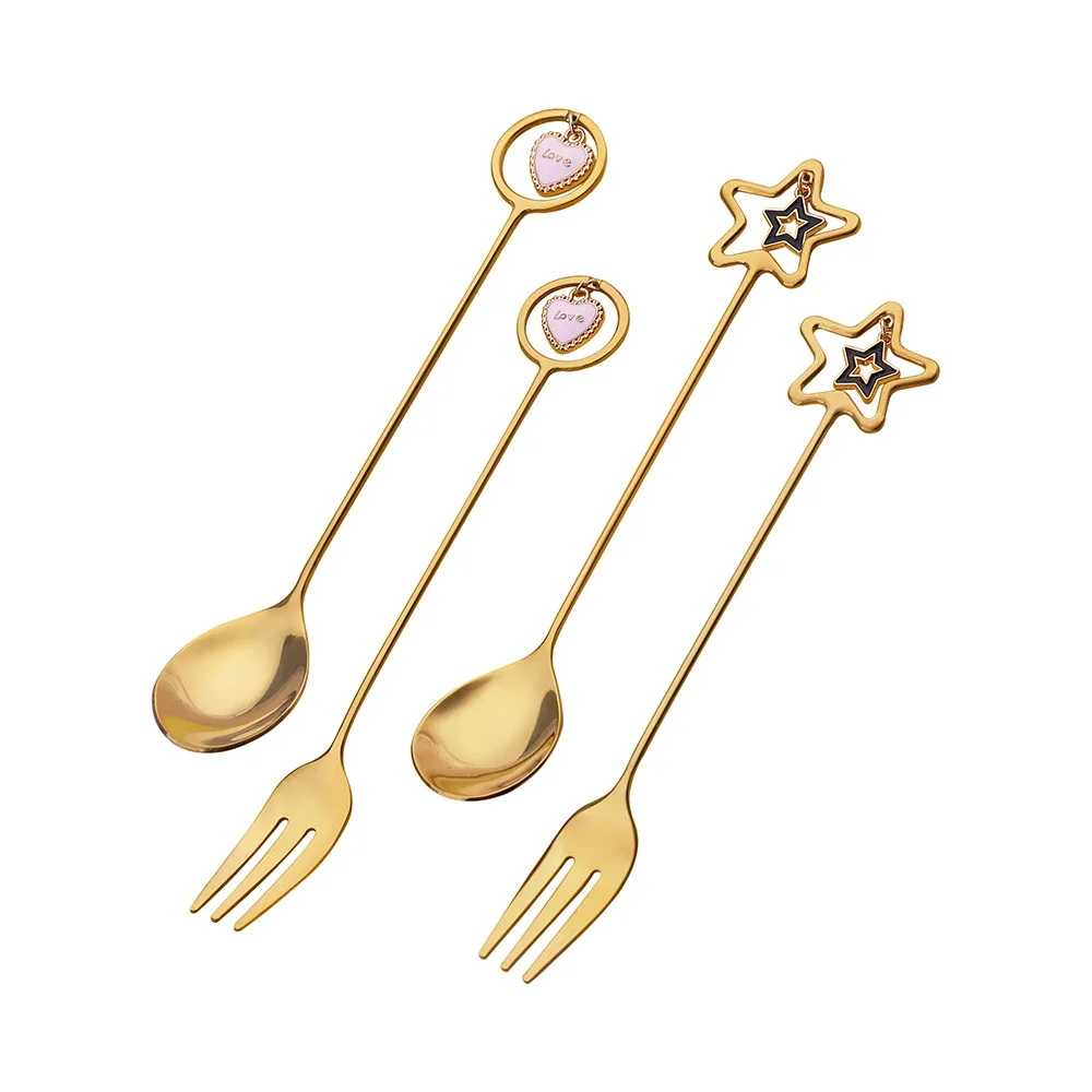 

Creative Nordic Colorful Stainless Steel Fruit Spoon Coffee Ice Cream Dessert Spoon Honey Cake Tableware