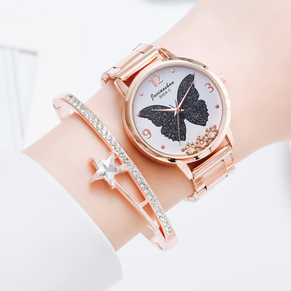 

Часы женские кварцевые аналоговые в Корейском стиле, модные элегантные Стразы с ремешком из сплава, с круглым циферблатом, Подарочная бижут...