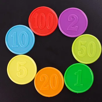10pcs/lots!Plastic Poker Chip for Gaming Tokens Plastic Coins Family Club Board Games Toy Creative Gift For Children 5