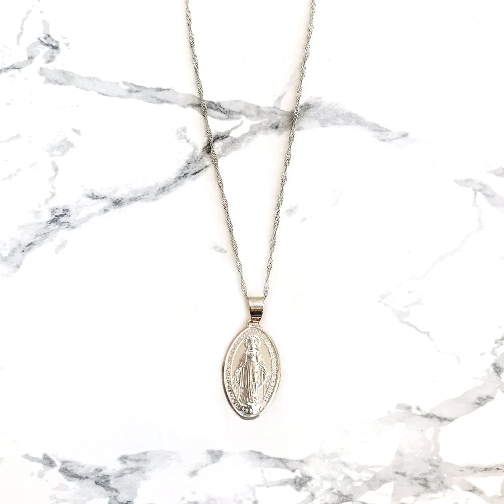 Богемное ожерелье для женщин Винтажная девственная Мария Подвески