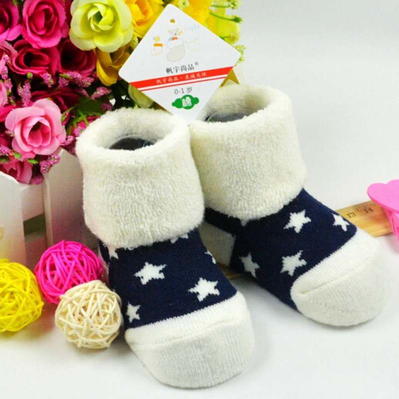 Зимние хлопковые детские носки для новорожденных |