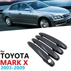 Набор черных накладок на дверные ручки из углеродного волокна для Toyota Mark X X120 2003  2009, автомобильные аксессуары, наклейки Catch 2004 2005