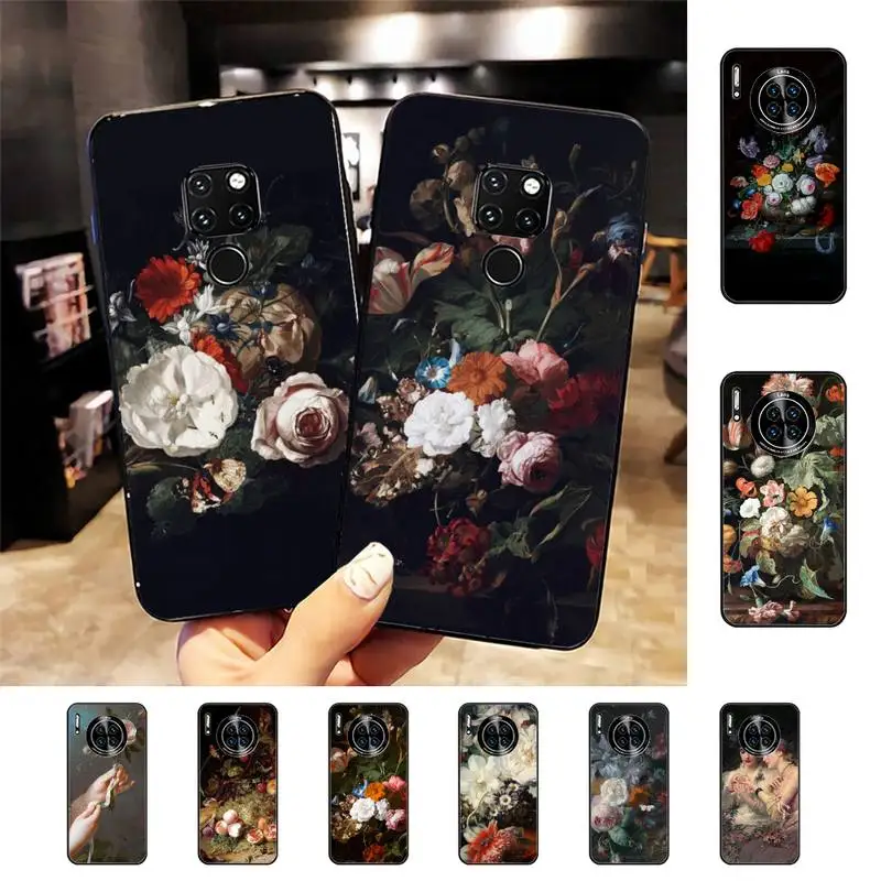

Baroque Classic painting flowers Phone Case For Huawei Nova 3I 3E mate 20lite 20Pro 10lite Luxury funda case