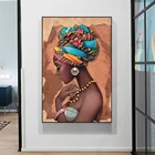 Картина на холсте с изображением женщины в африканском стиле, скандинавские плакаты с красивой девушкой, Настенная картина для гостиной, Декор для дома