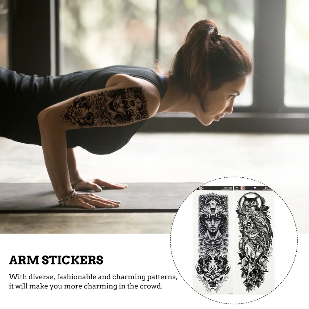 

9pcs Decorative Body Stickers Full Sleeve Tattoos Stickers Temporary Tattoos