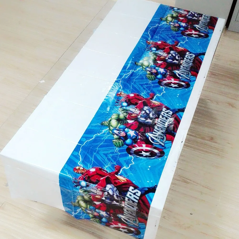

108cm*180cm Superhero Party Supplies Table Cloth For Kids Avengers Party Decorations Birthday Festival Avengers Decoration