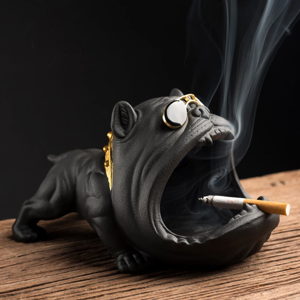 

Creative AshtrayCartoon Dog Cute Personality Ceramics Environmentally Bulldog Home Ornaments Trend Friendly Character Prop