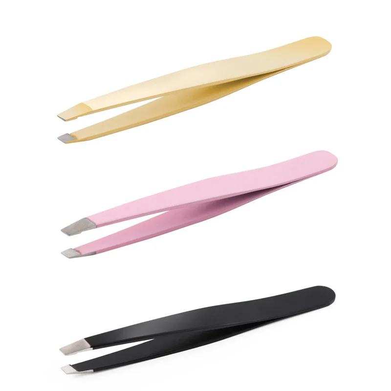 1 шт. Нержавеющая сталь бровей пинцет наклонный наконечник для девочек зажим