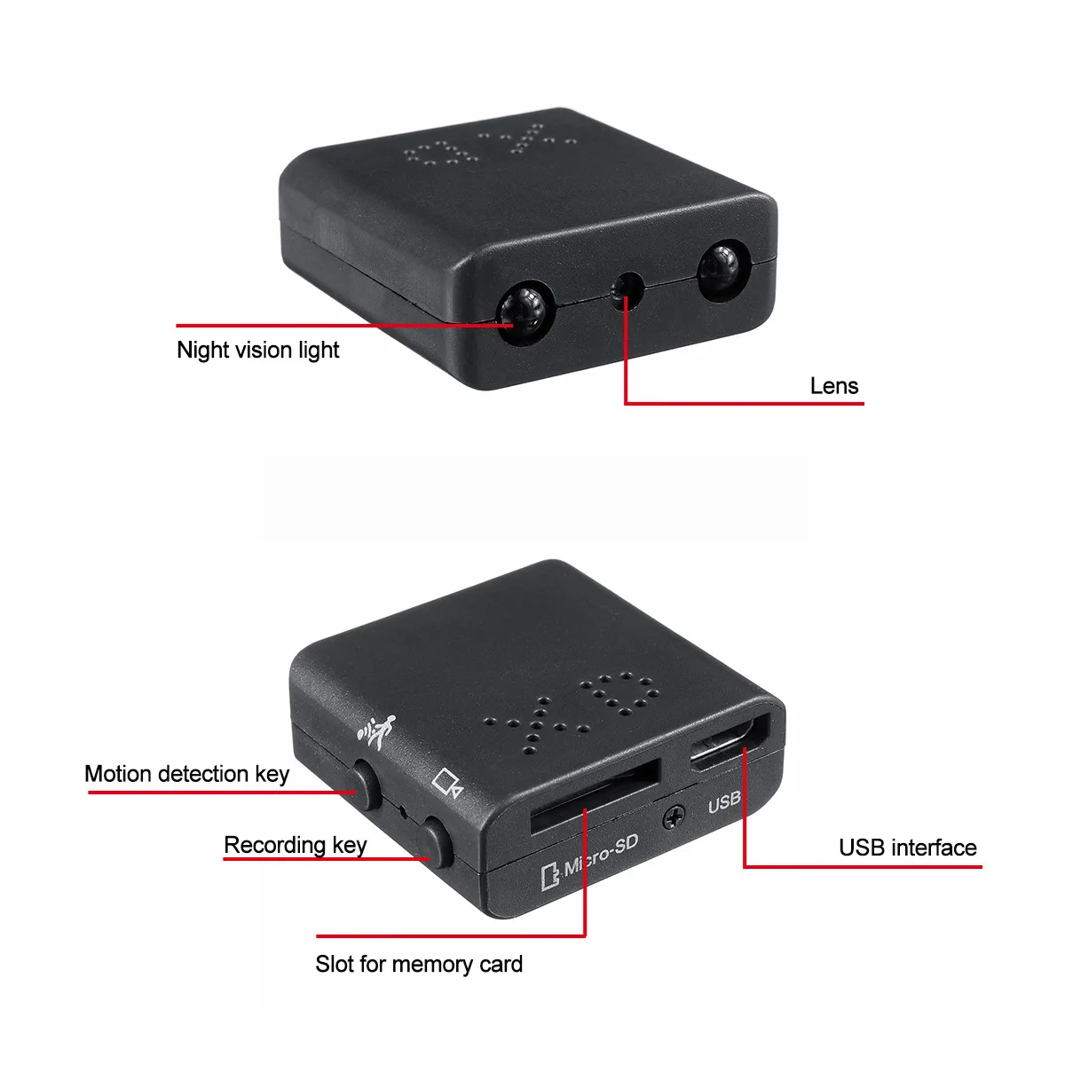 

XD mini camera Smart infrared night vision sports camera 1080P HD camera cross-border hot sale