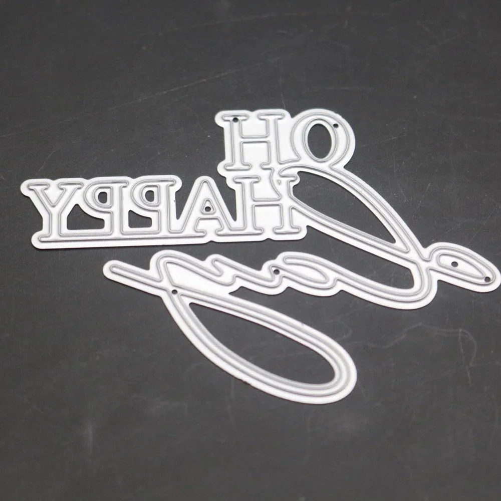 Надпись OH HAPPY Frame металлические Вырубные штампы украшение слов трокелла трафарет